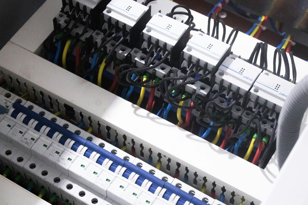Sample image: wiring and breakers inside an electrical panel